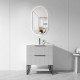 3D-2H 750x450x850mm Grey Floor Standing Plywood Vanity with Stainless Black Frame Leg And Shelf